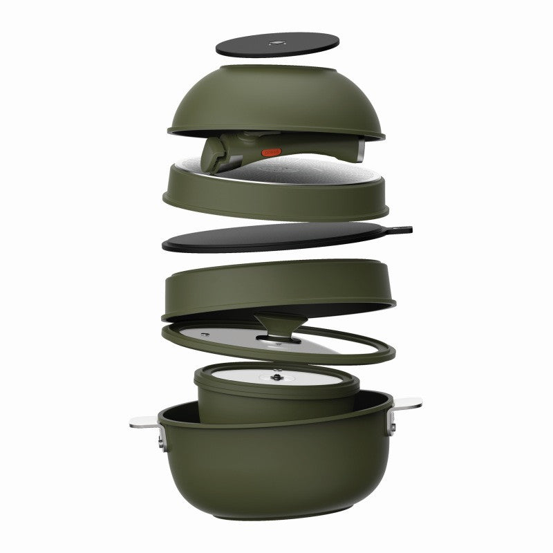 MASTERPRO Batterie de cuisine antiadhésive SHARE PLAY 10 pièces vert