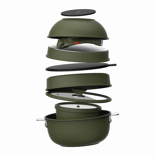 MASTERPRO Batterie de cuisine antiadhésive SHARE PLAY 10 pièces vert