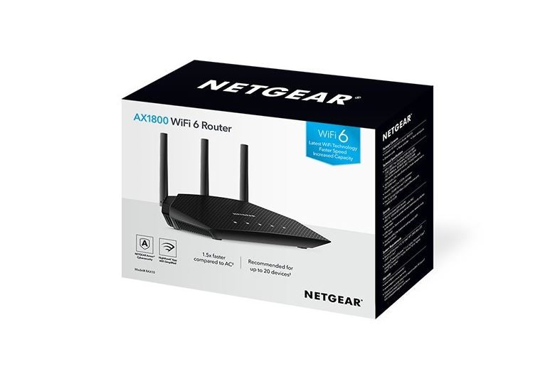 Netgear AX1800 WiFi 6 Router RAX10 Noir