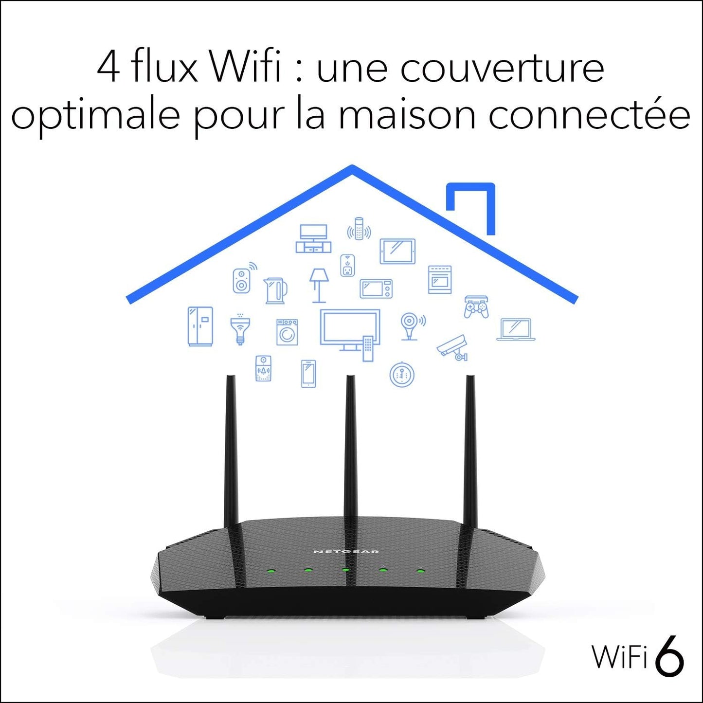 Netgear AX1800 WiFi 6 Router RAX10 Noir