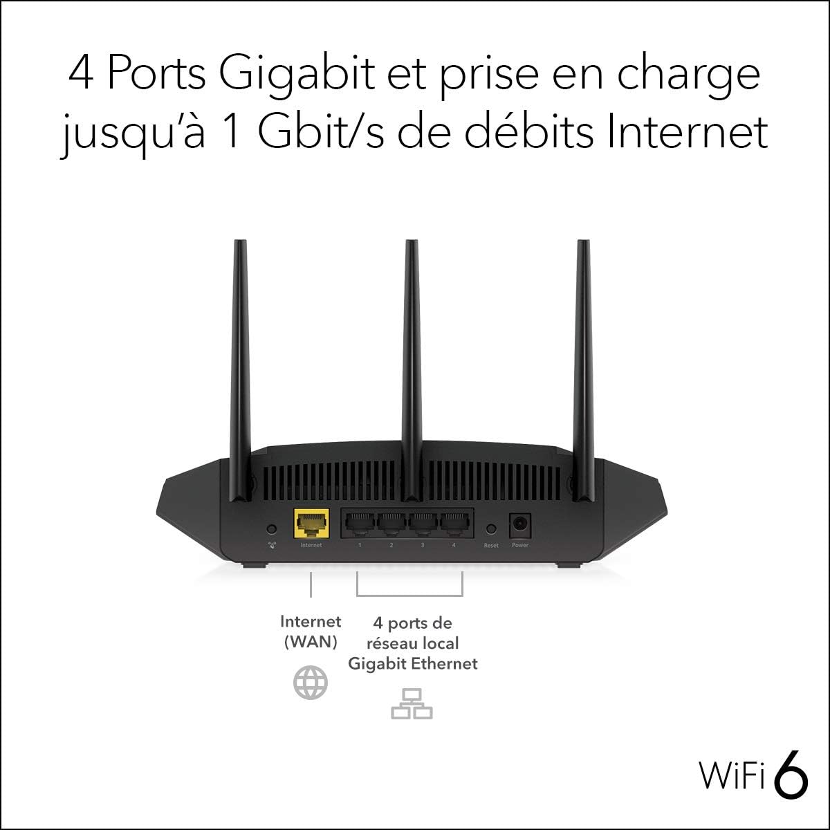 Netgear AX1800 WiFi 6 Router RAX10 Noir