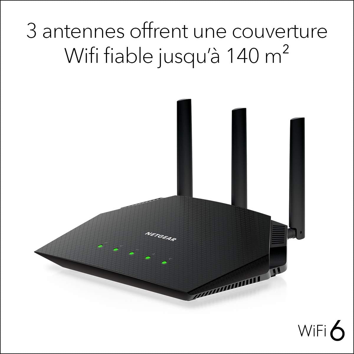 Netgear AX1800 WiFi 6 Router RAX10 Noir